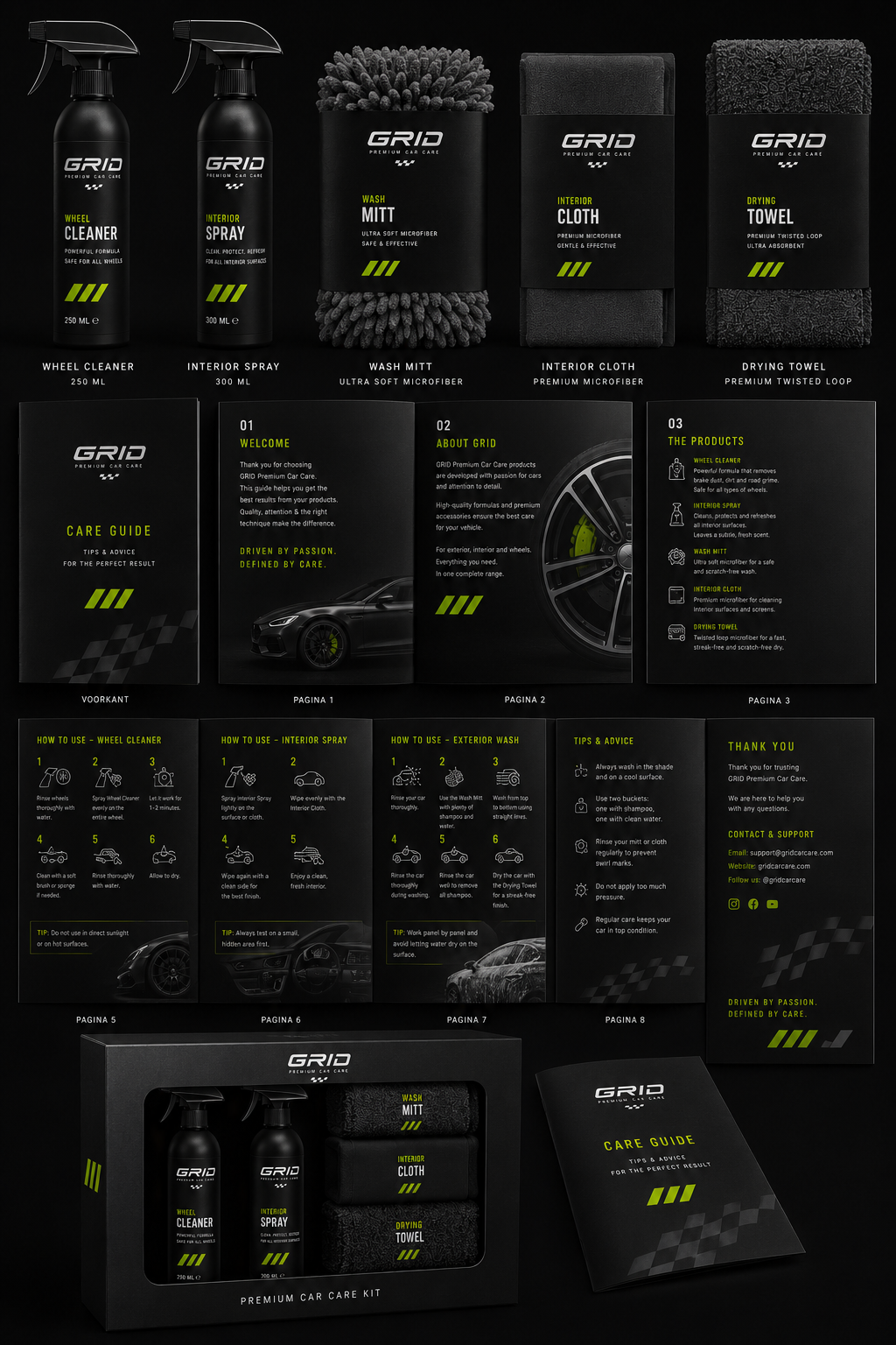 GRID Care Guide booklet